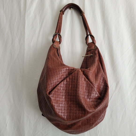 Andrea Brueckner Handbags - Andrea Brueckner Leather Woven Hobo Shoulder Bag